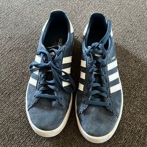 Blue Adidas three stripes